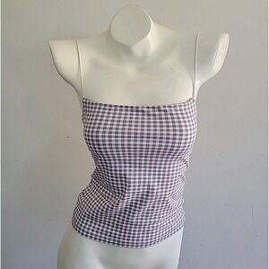 Buttercup Apparel Square Neck Cami Small Organic Cotton Gingham Check Cottage